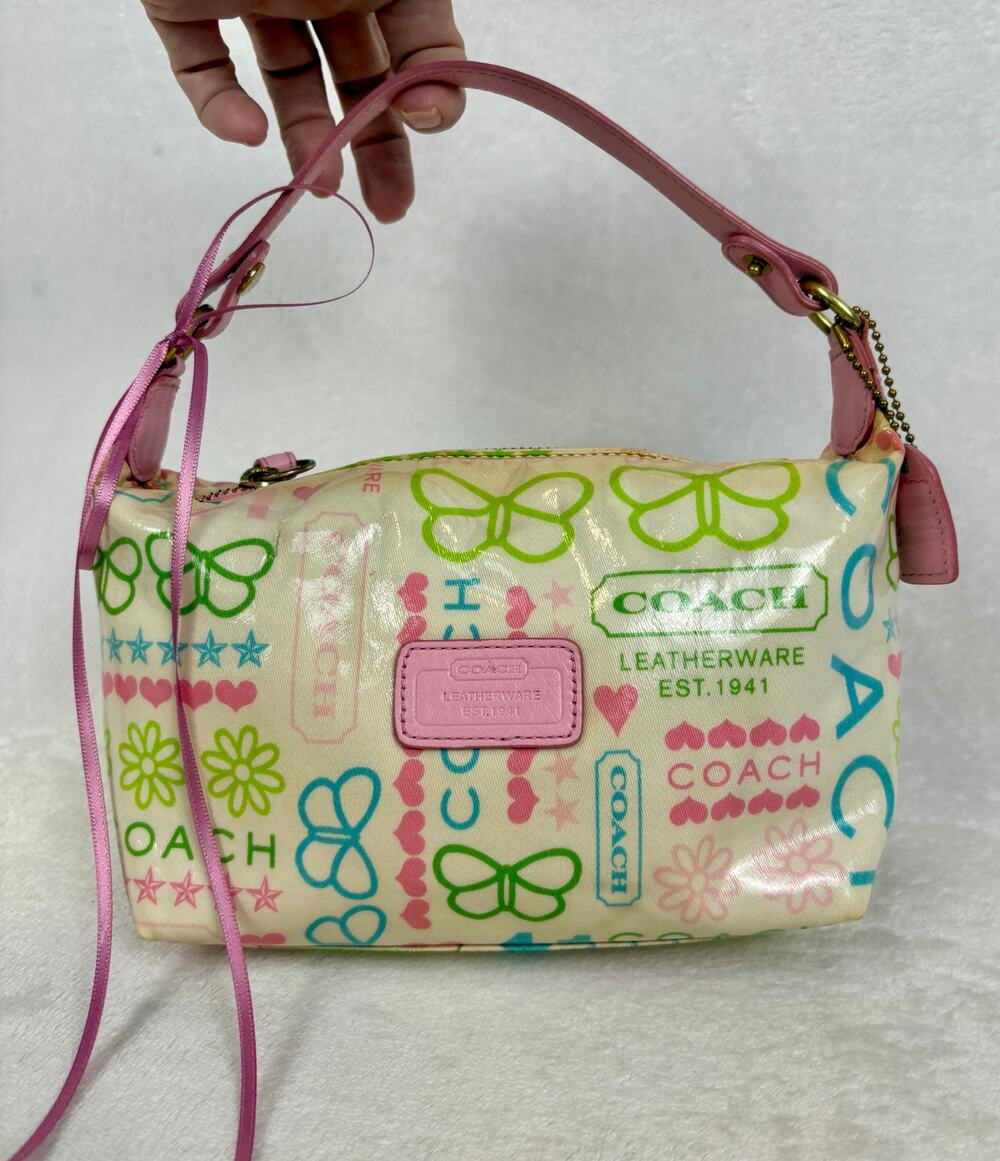 Coach Vintage Y2K Rainbow Graffiti Butterfly Mini Bag in Glossy Coated Fabric